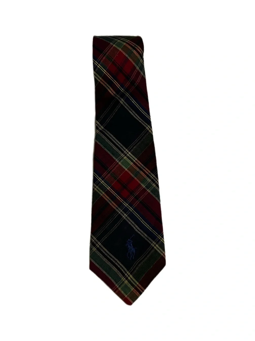 Vintage Ralph Lauren Polo Plaid Tartan 100% Cotton Tie USA 3.25